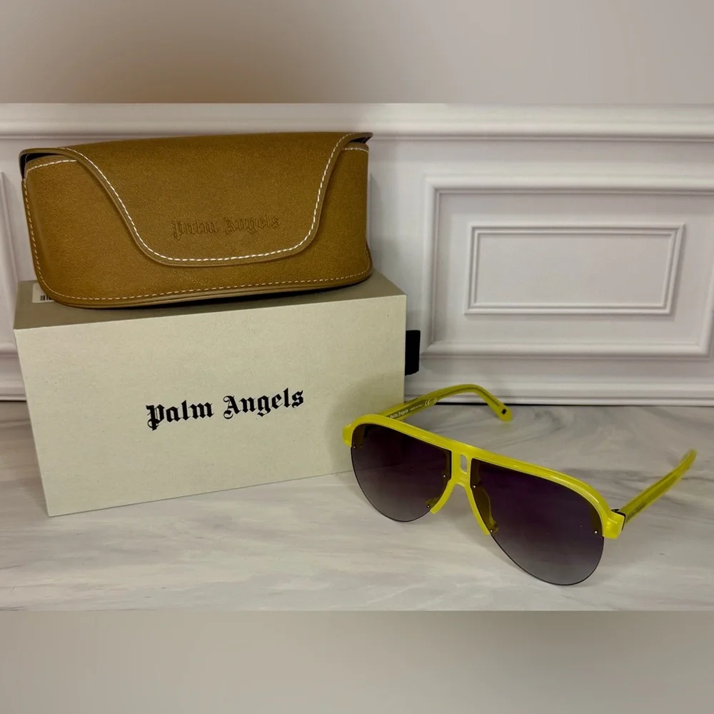 Palm Angels Neon Yellow Shield Sunglasses | Brand New | Full Inclusion